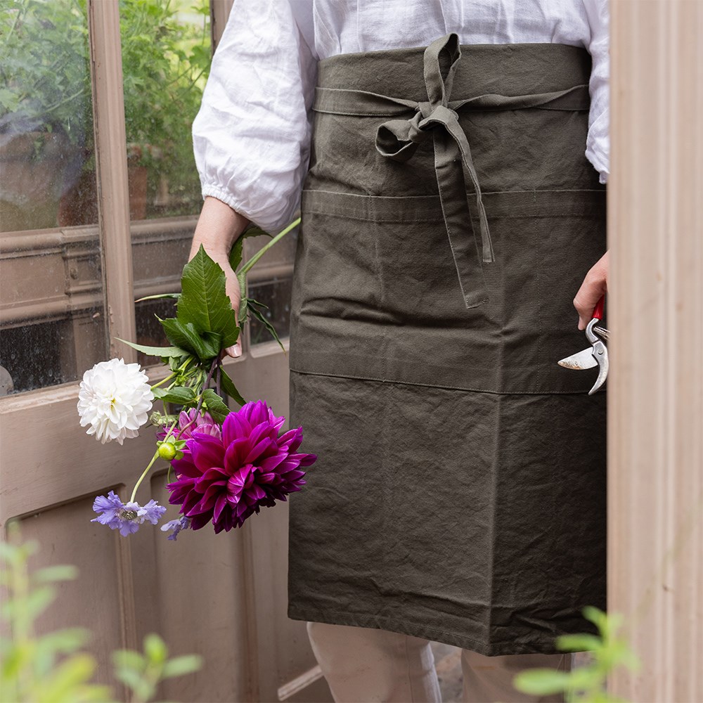 Gardening half apron - khaki