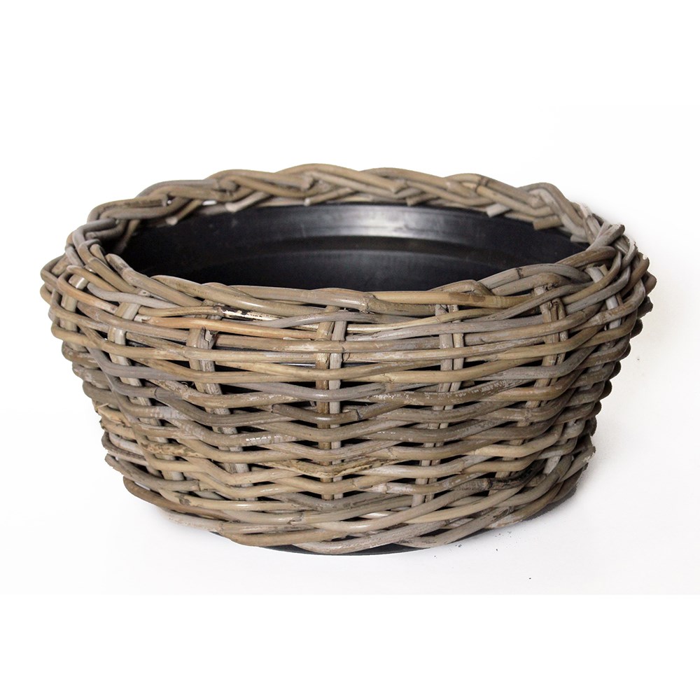 Round rattan large plant bowl 