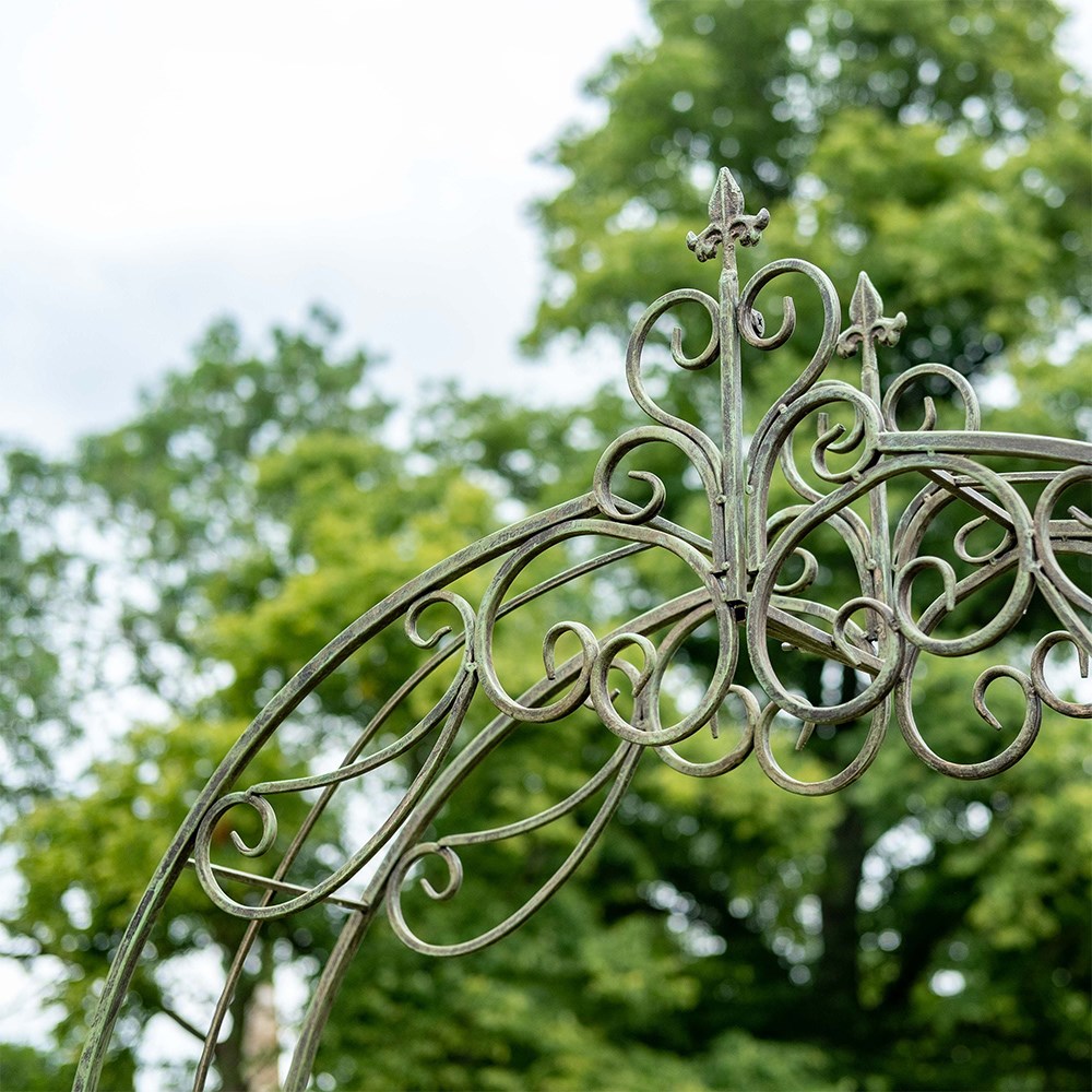Vintage garden arch with gates - antique green rust