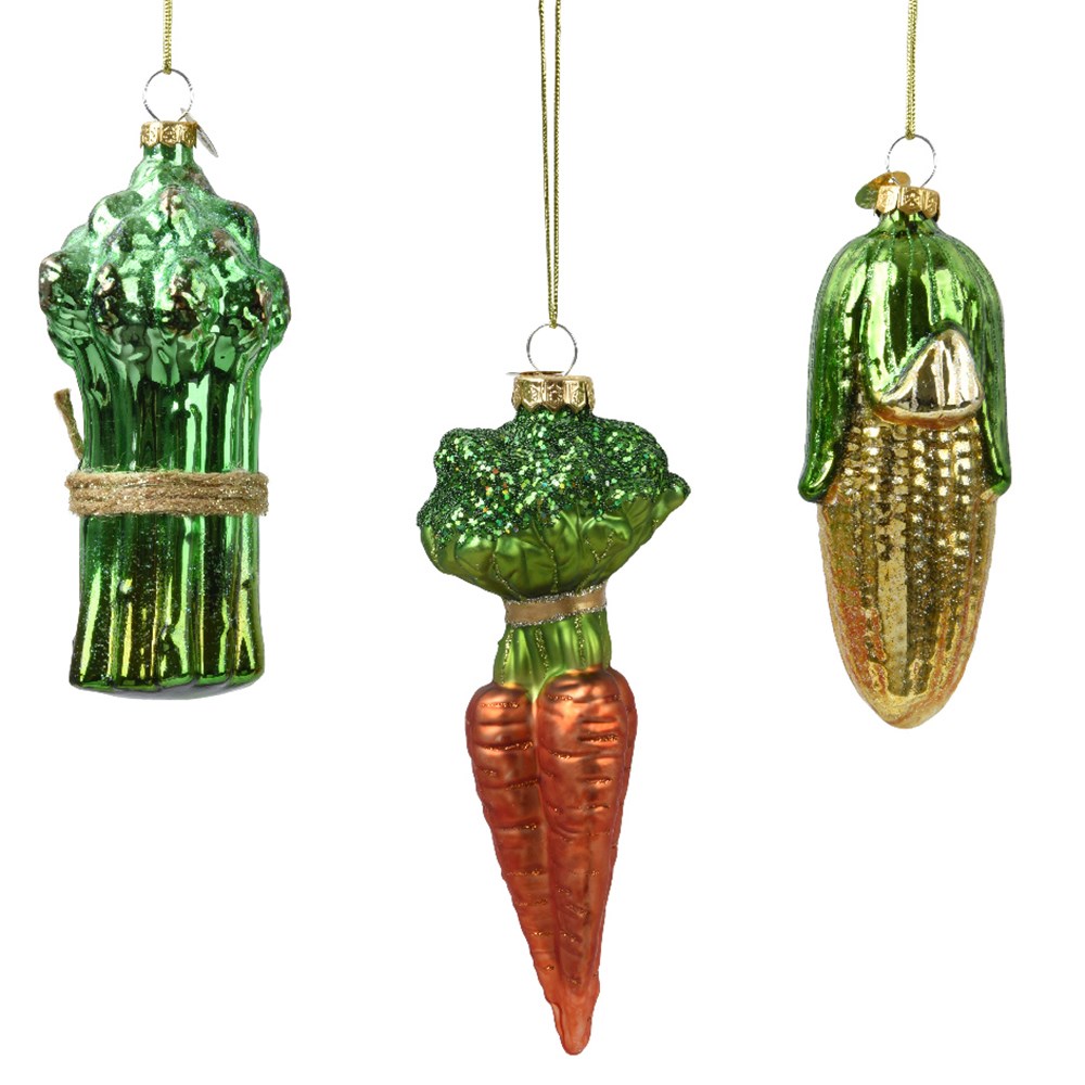 Glass vegetable decorations