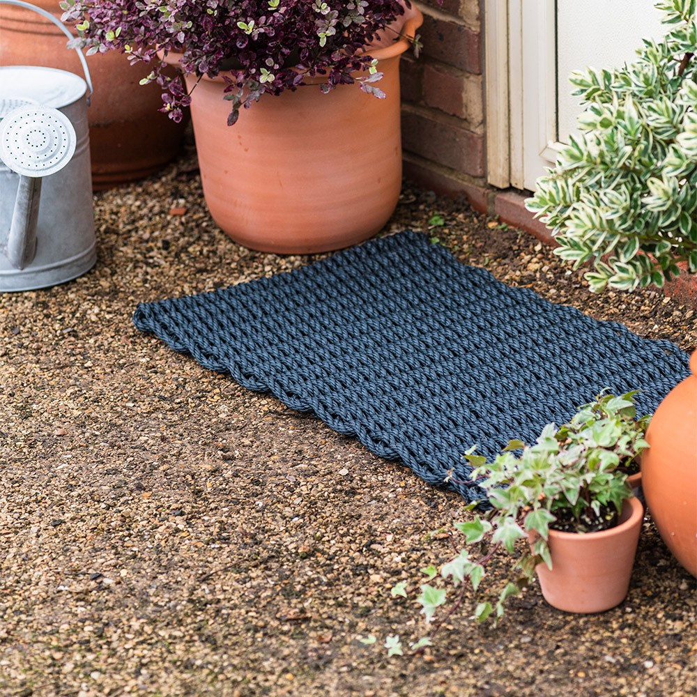 Rope doormat navy