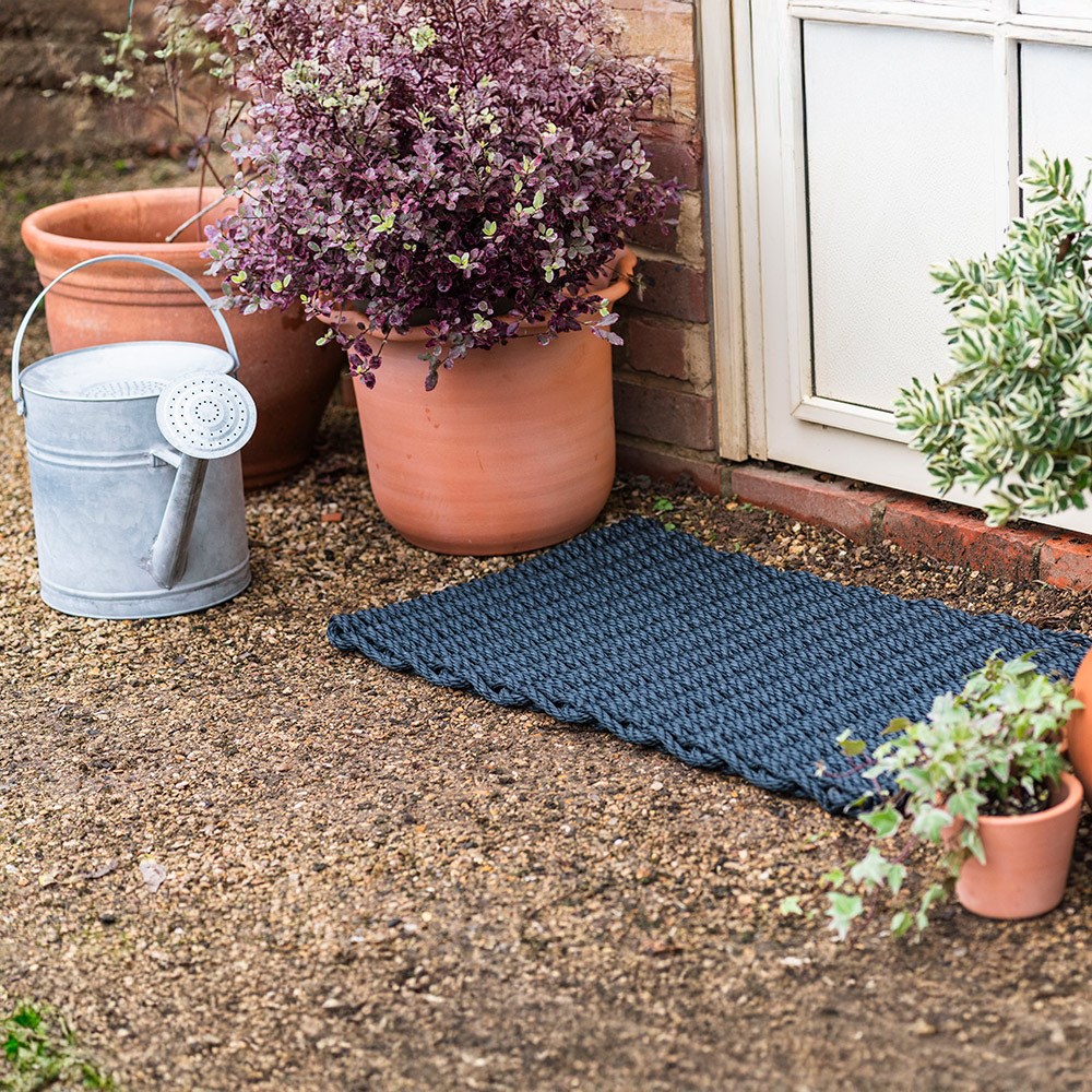 Rope doormat navy