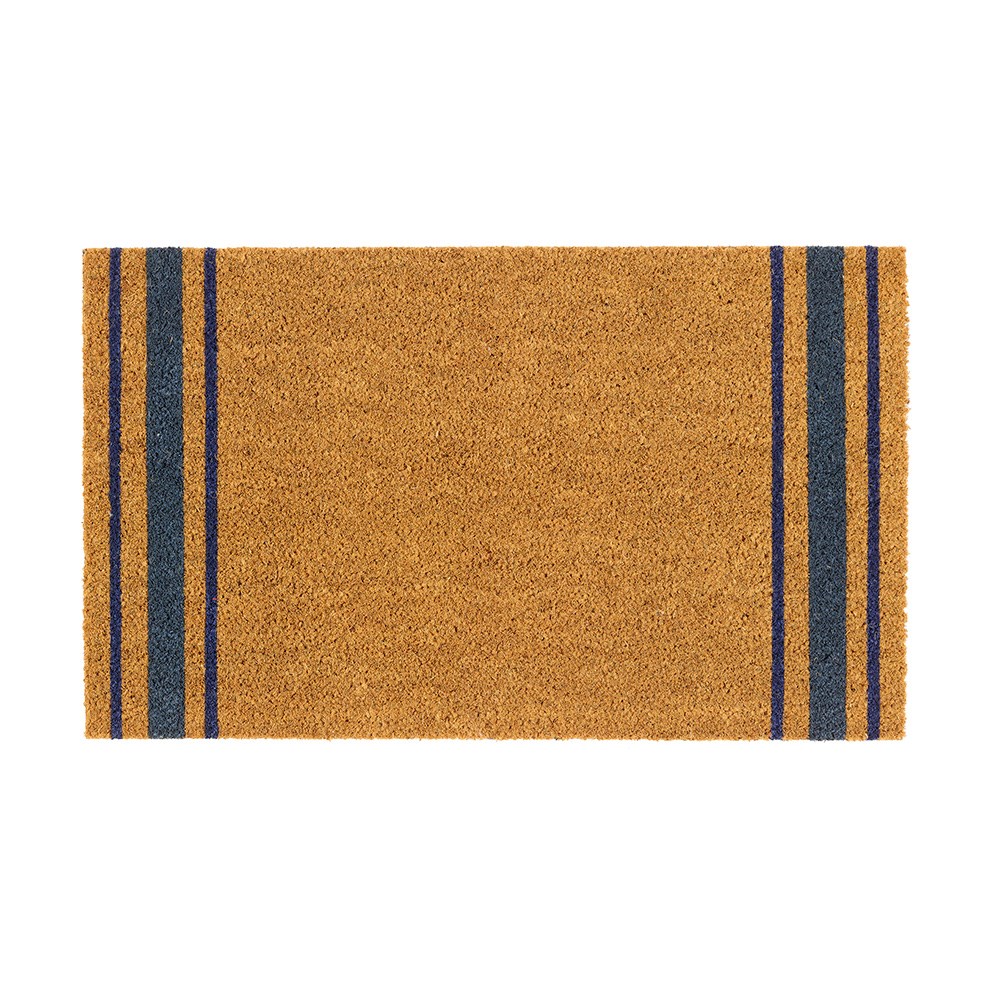Navy stripe coir doormat