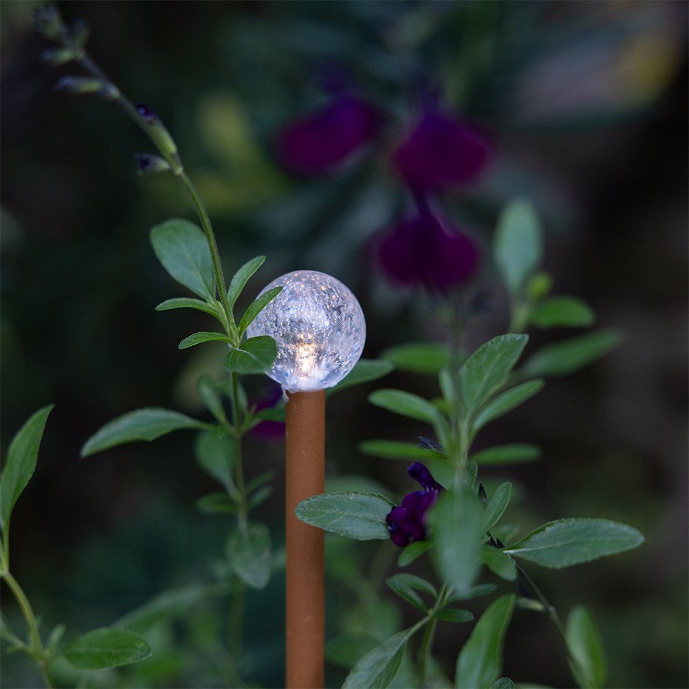Outdoor stake mini ball lights - rust