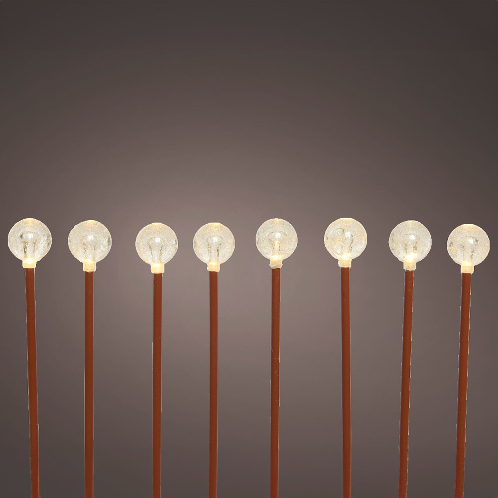Outdoor stake mini ball lights - rust