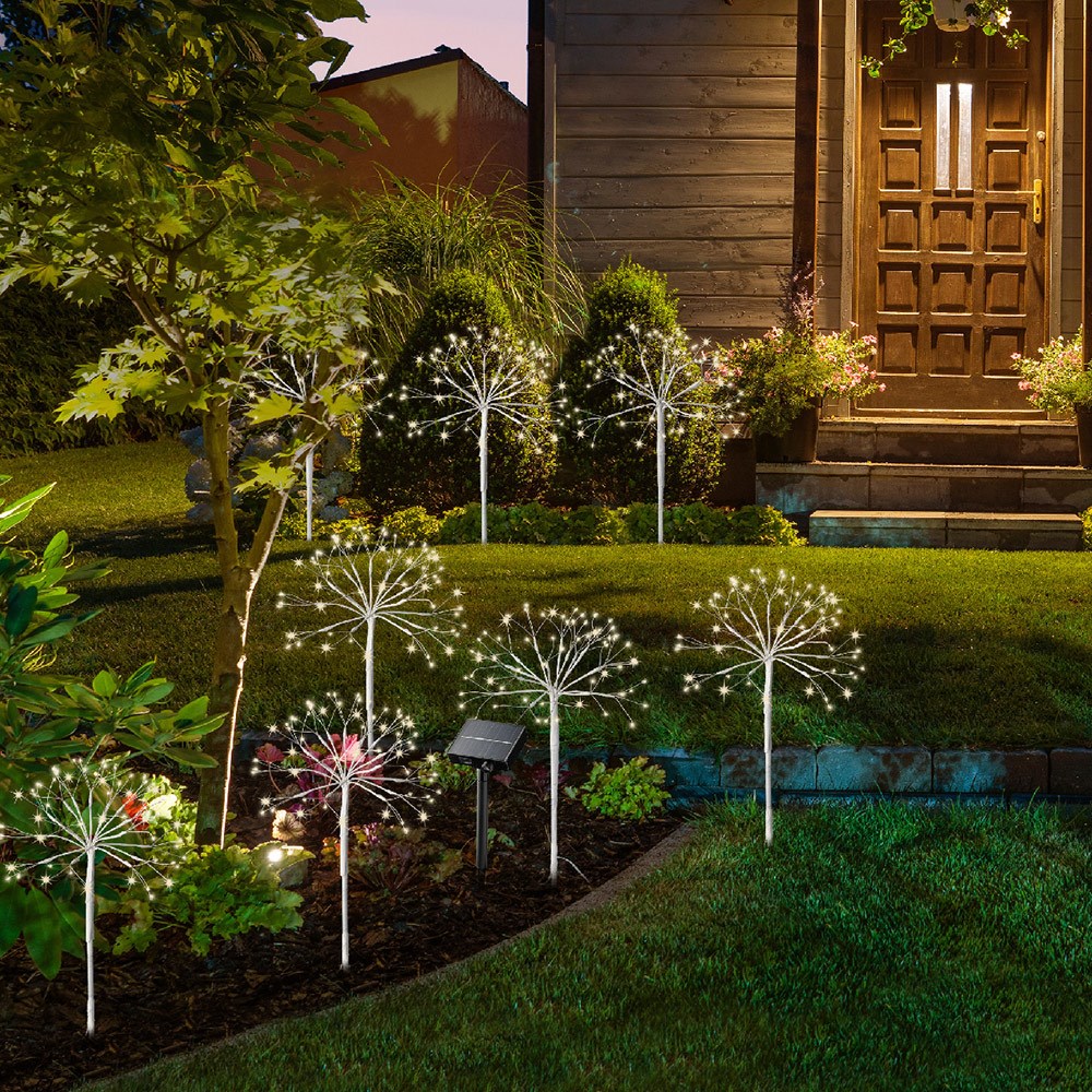 Solar 8 fireburst stake lights 7m