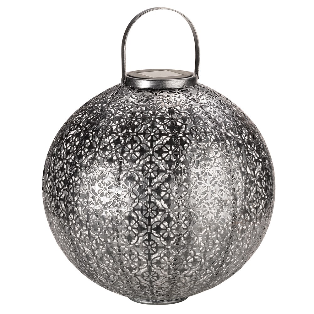 Solar damasque sphere lantern silver
