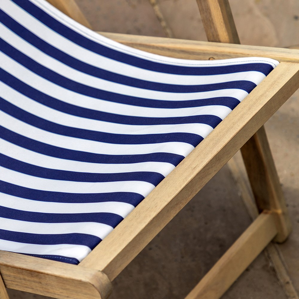 Blue stripe deck chair