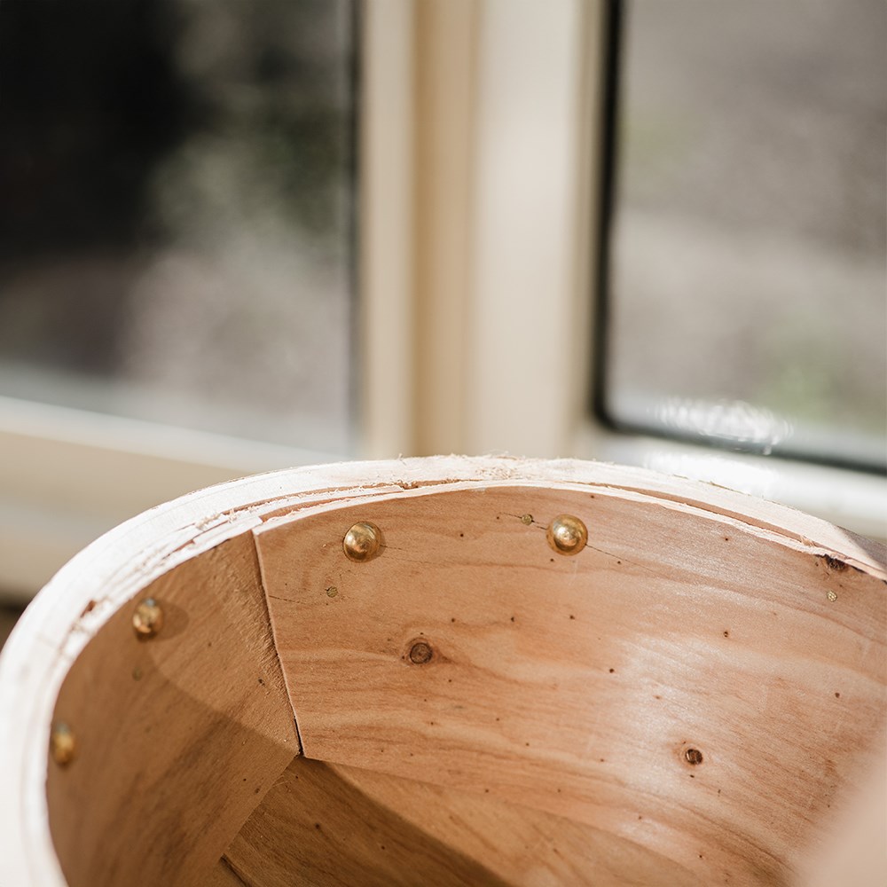 Large wooden garden trug