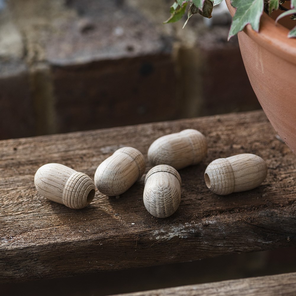 Oak acorn cane toppers - pack of 5