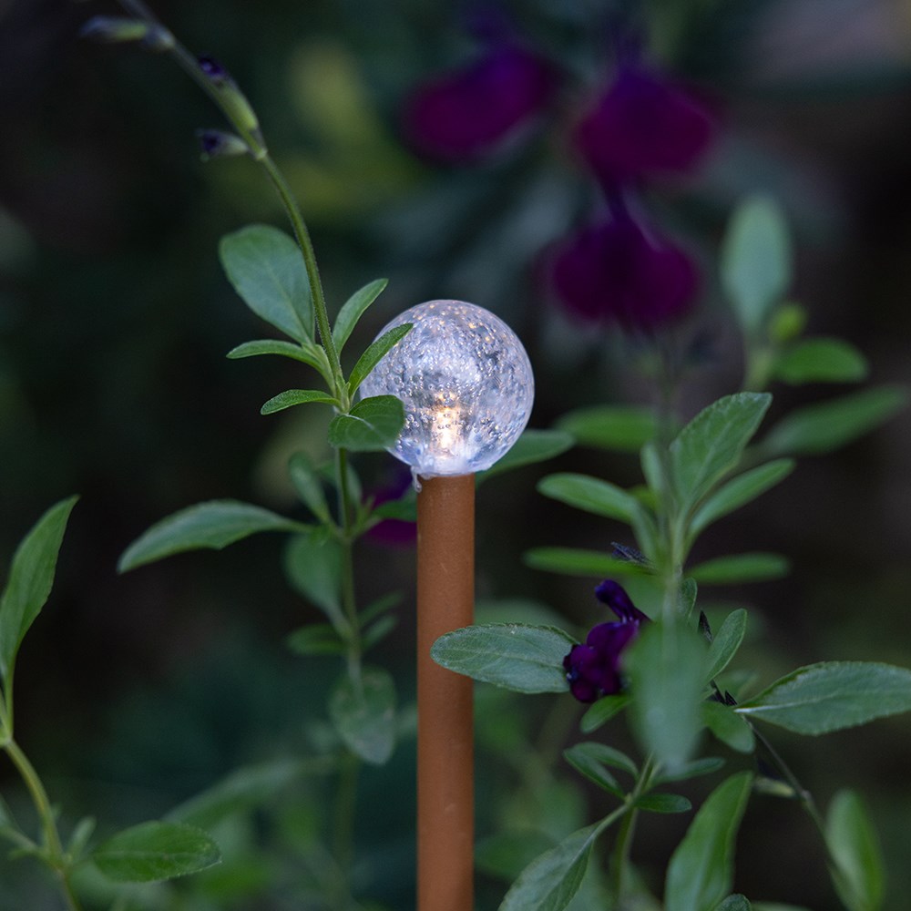 Outdoor stake ball lights rust - set of 20 