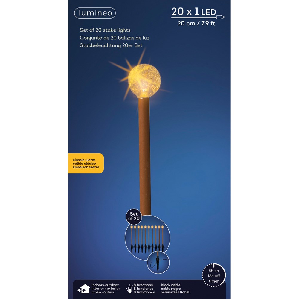 Outdoor stake ball lights rust - set of 20 