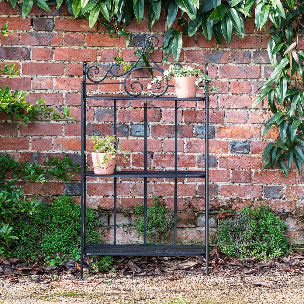 Folding etagere pot stand