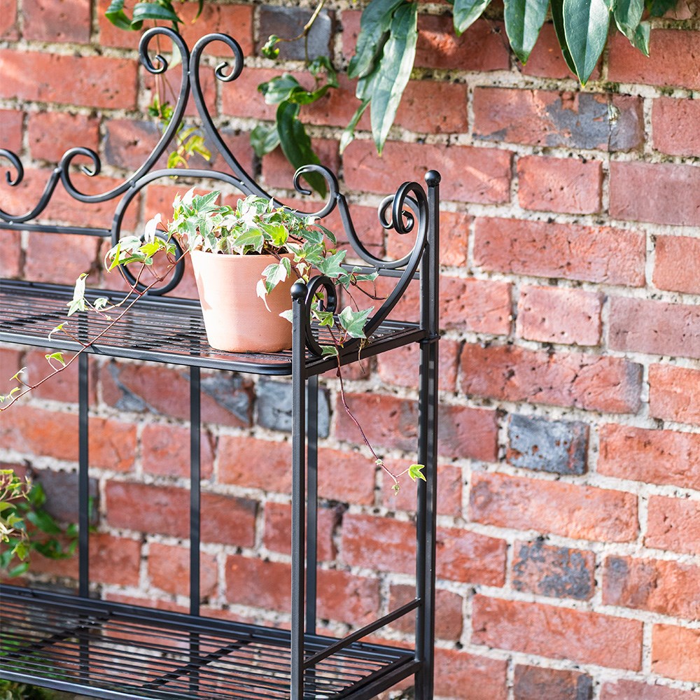 Folding etagere pot stand