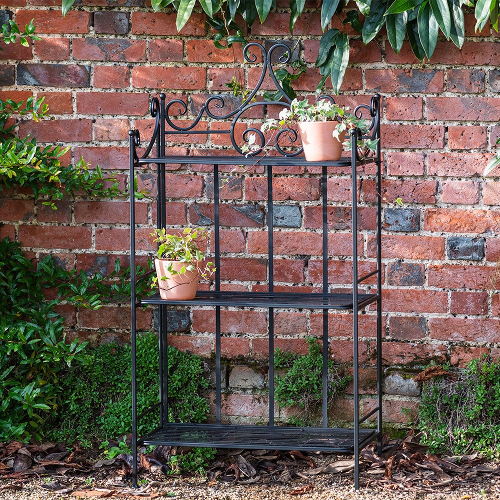 Folding etagere pot stand