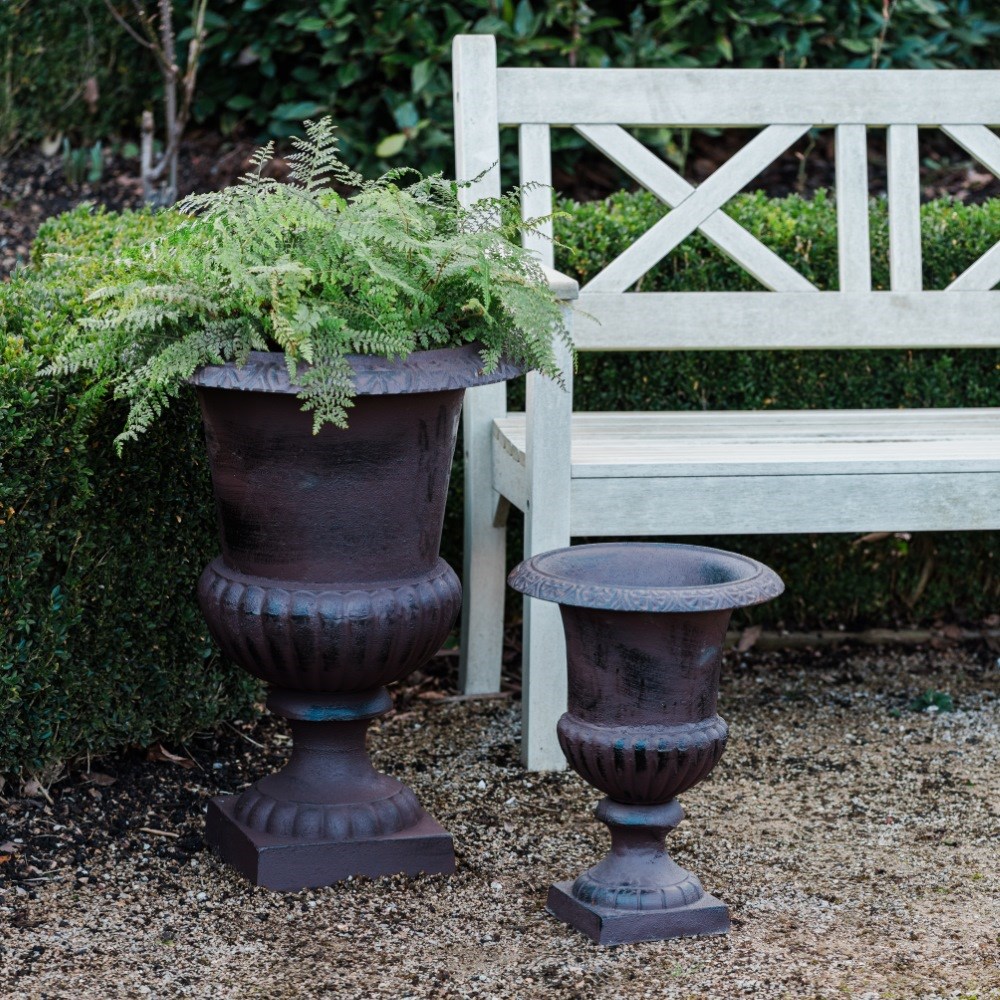Cast iron urn planter
