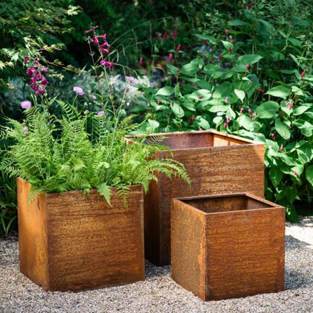 Corten steel planter - square