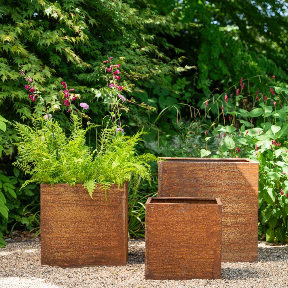 Corten steel planter - square