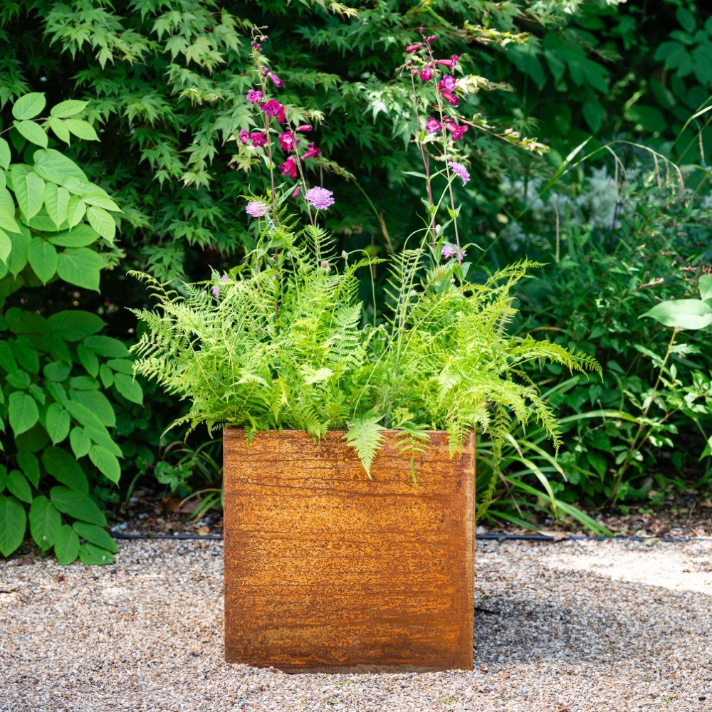 Corten steel planter - square