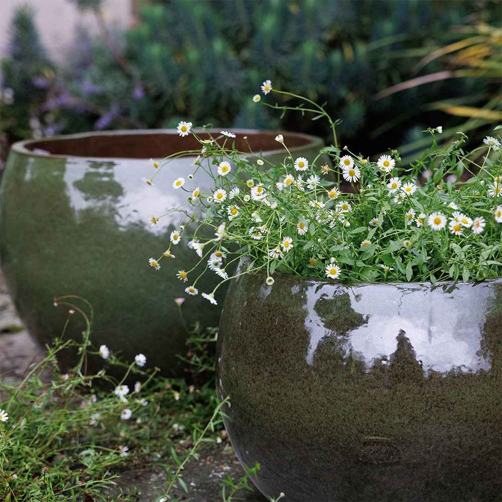 Deep bowl planter - khaki