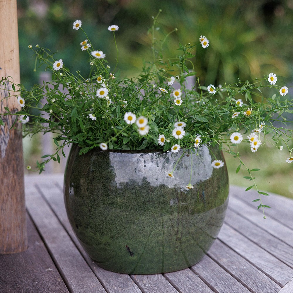 Deep bowl planter - khaki