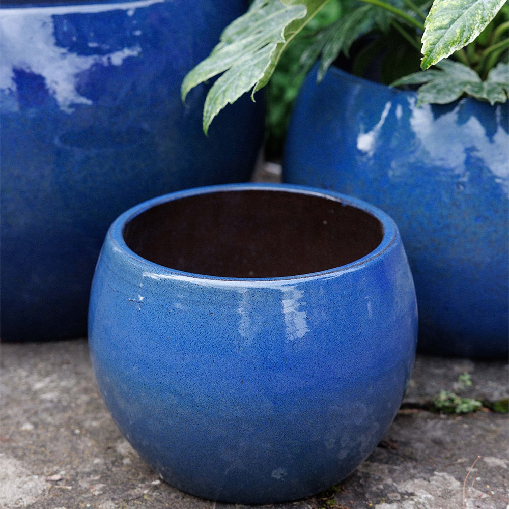 Deep bowl planter - blue