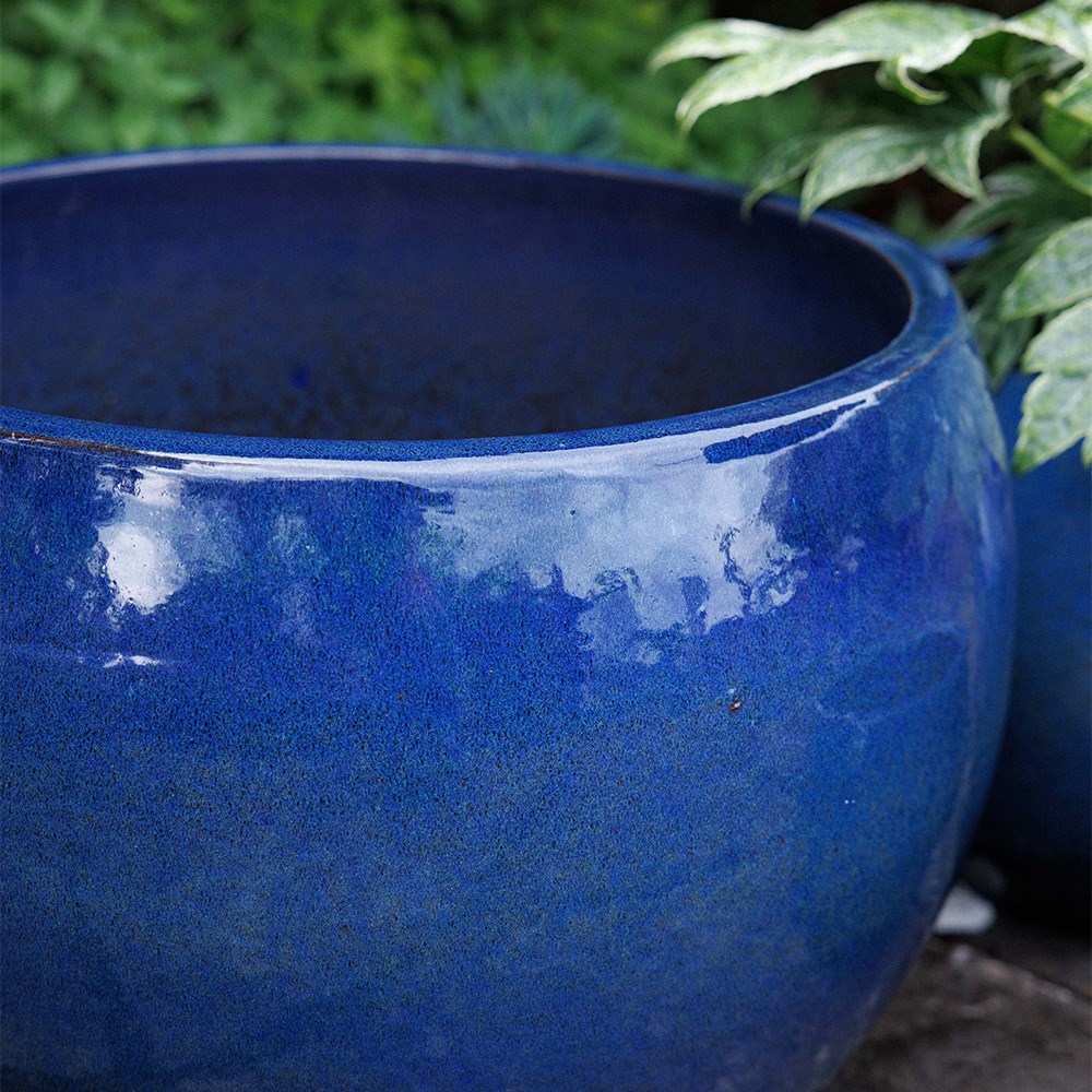 Deep bowl planter - blue
