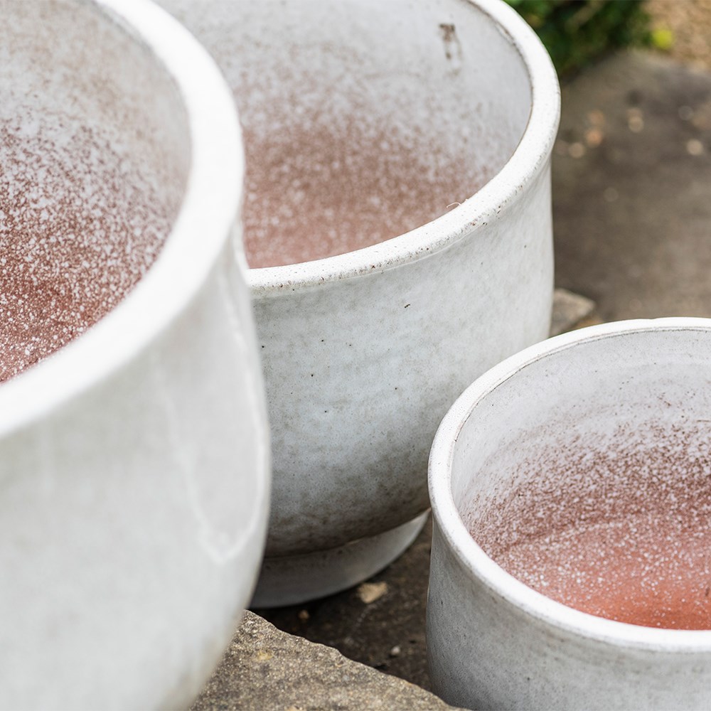 Glazed ceramic planter - whitewash