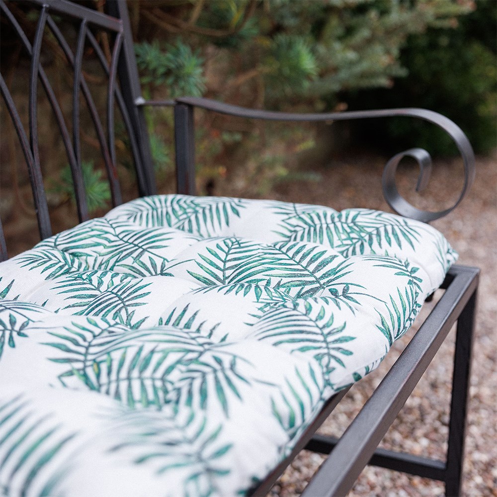 Fern print bench cushion