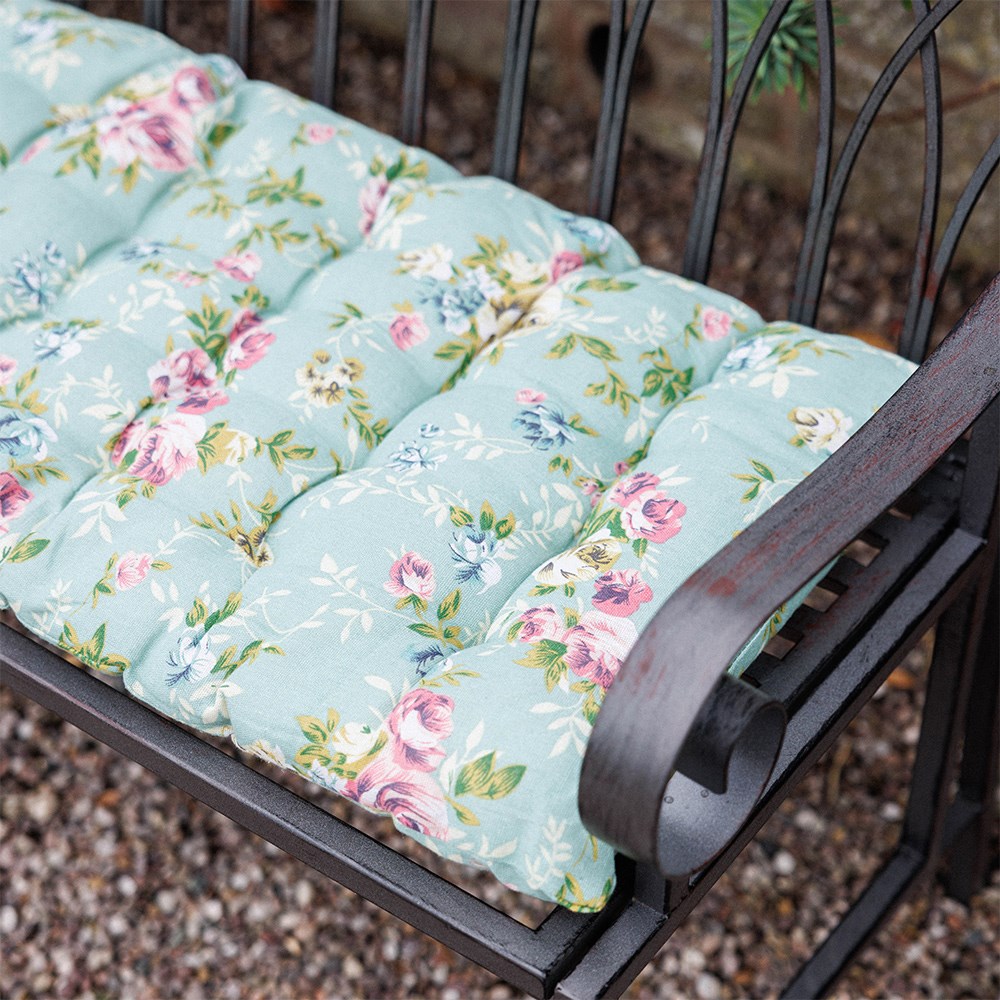 Vintage rose bench cushion