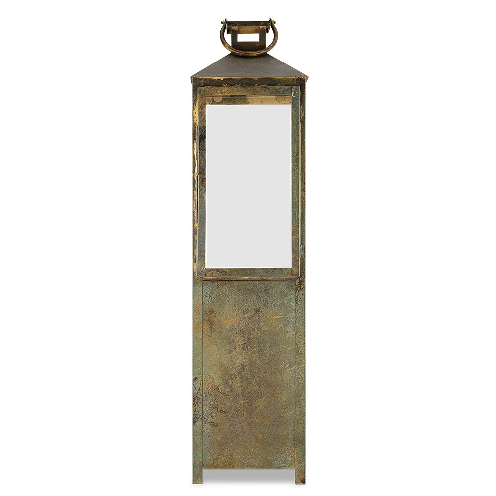 Antique patina hurricane lantern 