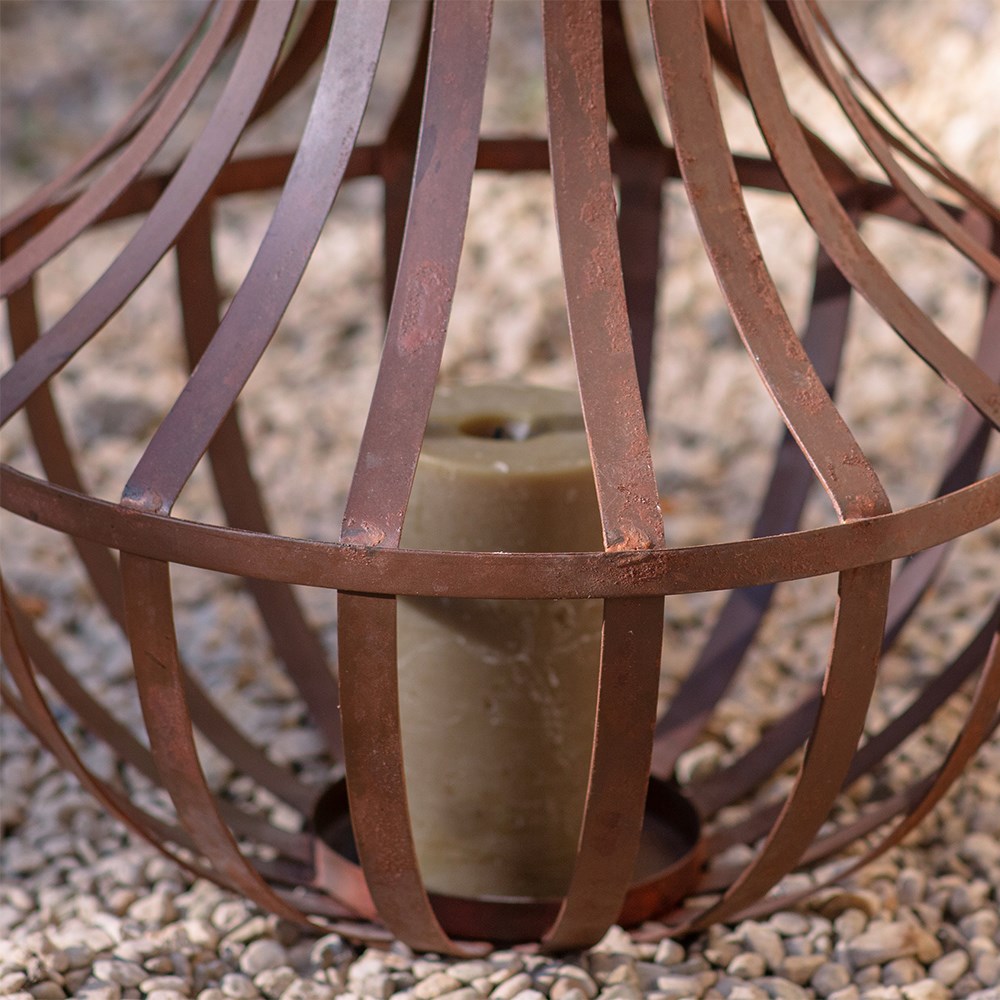 Rustic iron candle lantern
