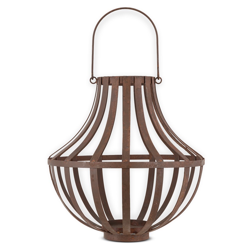 Rustic iron candle lantern
