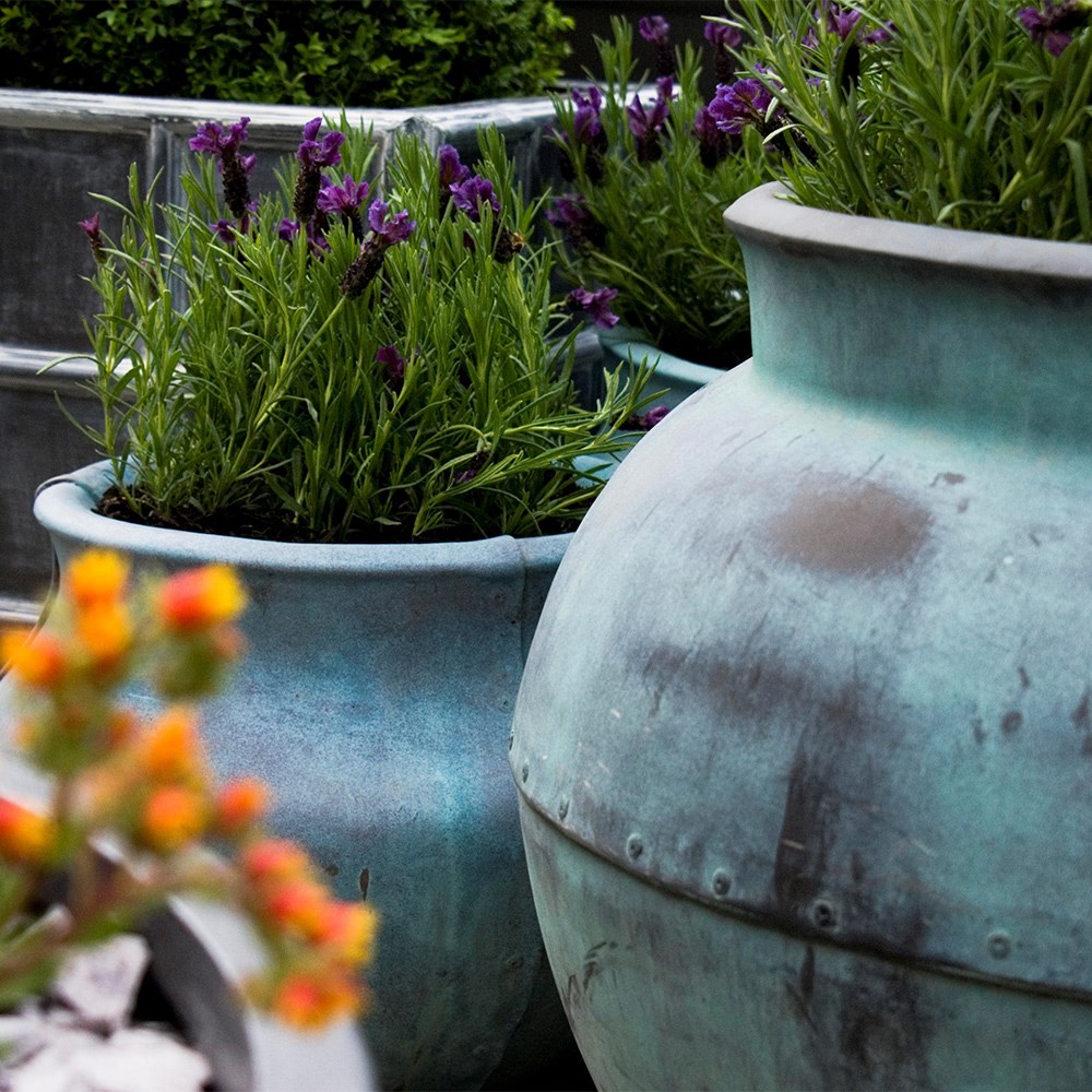 Beaten copper effect bell jar