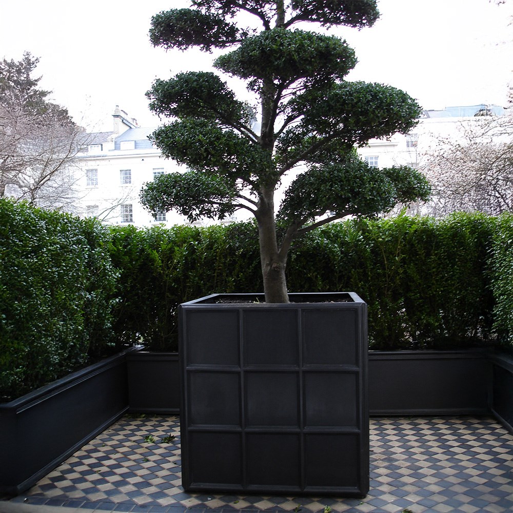 Lightweight lead effect square planter