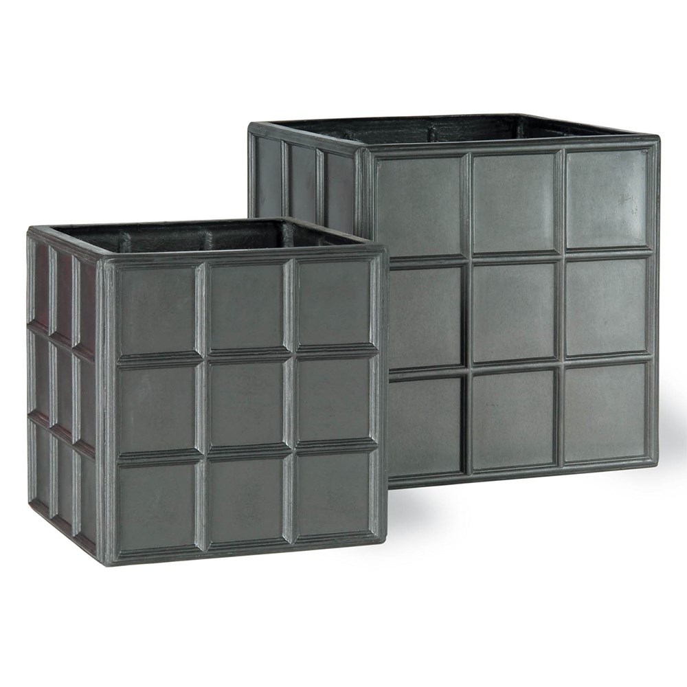 Lightweight lead effect square planter
