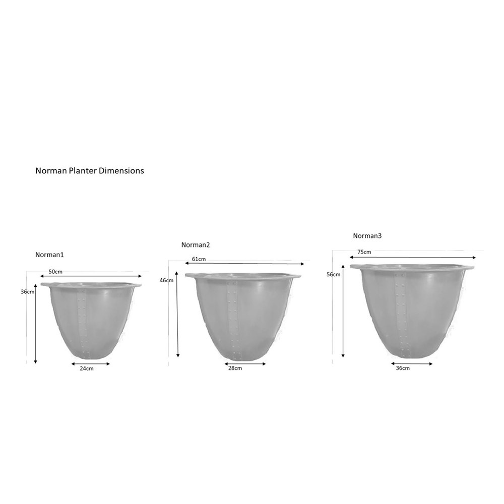 Lightweight riveted beaten copper effect planter
