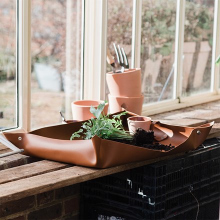 Vegan leather potting mat