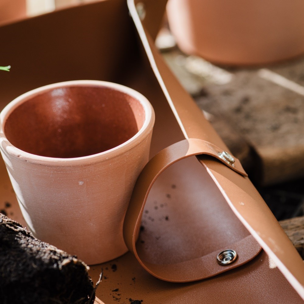 Vegan leather potting mat
