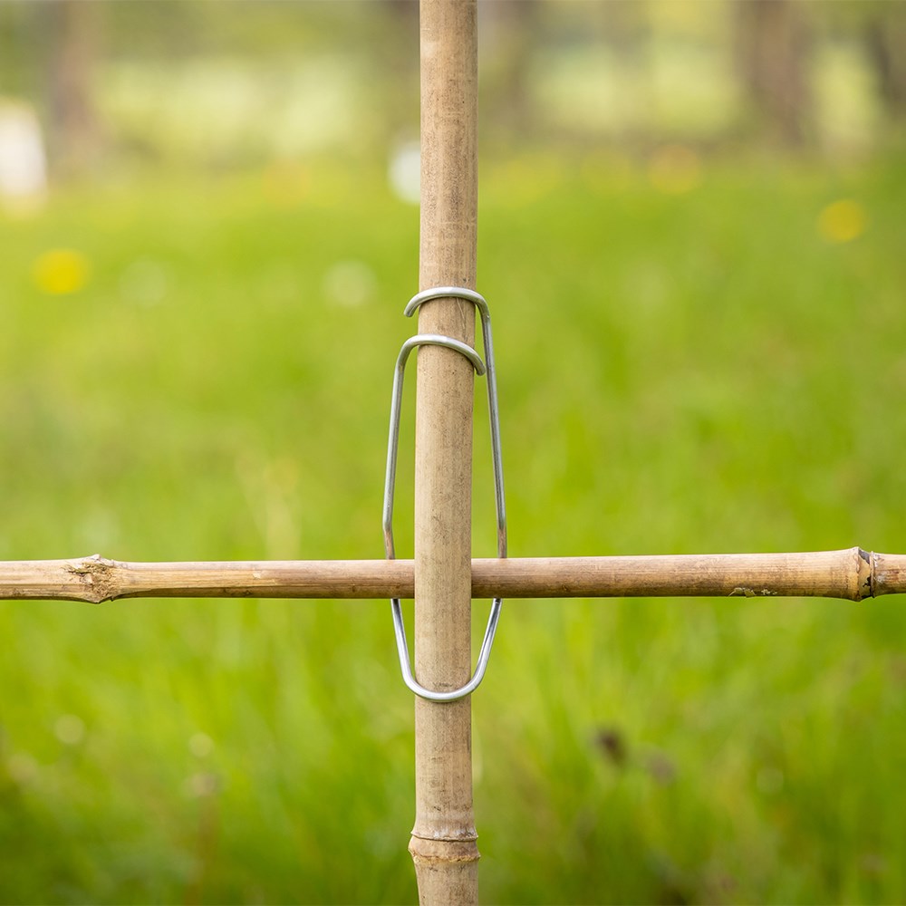Bamboo wire clips for plant support construction - set of 10