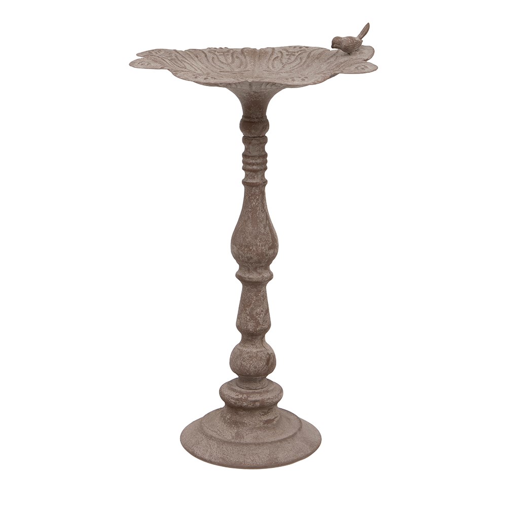 Aged standing bird bath - light grey