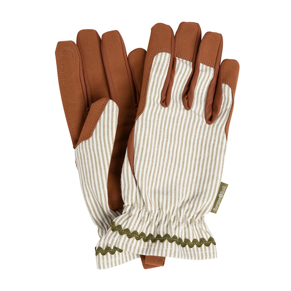 Striped gardening glove - light green