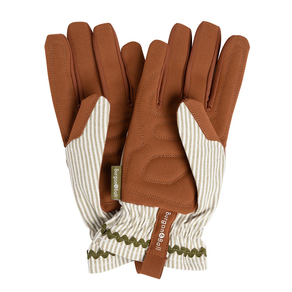 Striped gardening glove - light green