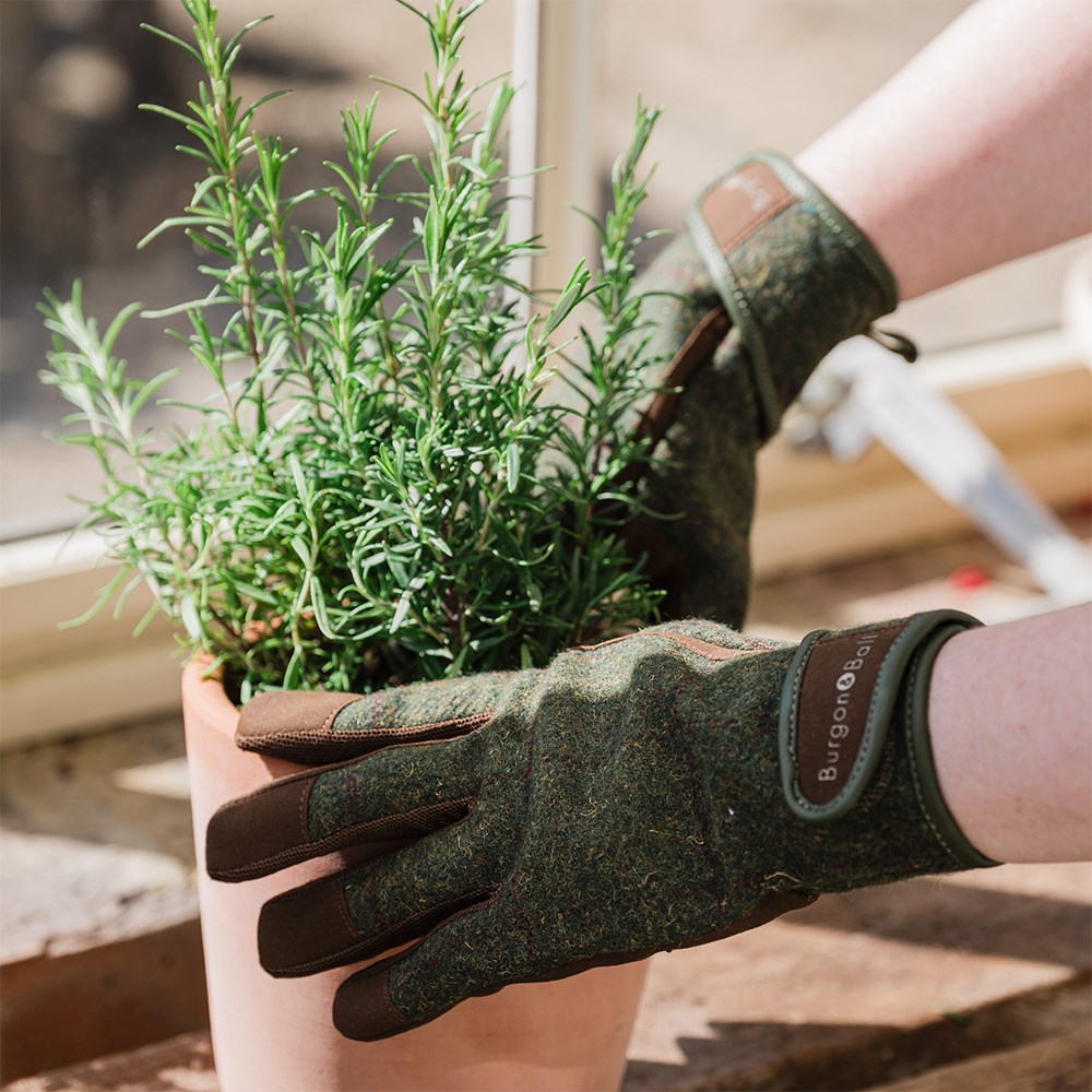 Tweed gardening glove - dark green