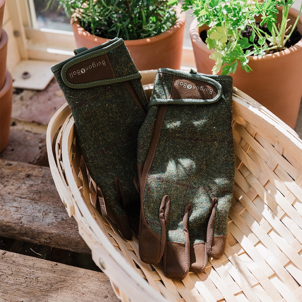 Tweed gardening glove - dark green