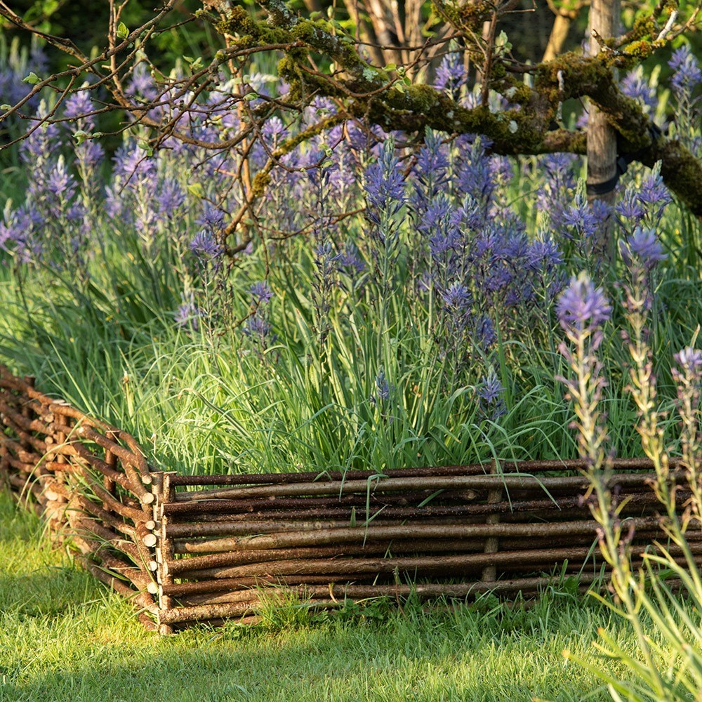 Hazel edging hurdles
