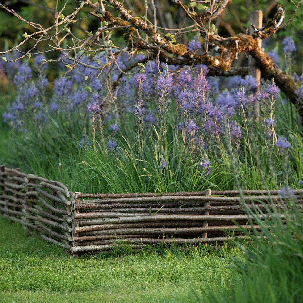 Hazel edging hurdles