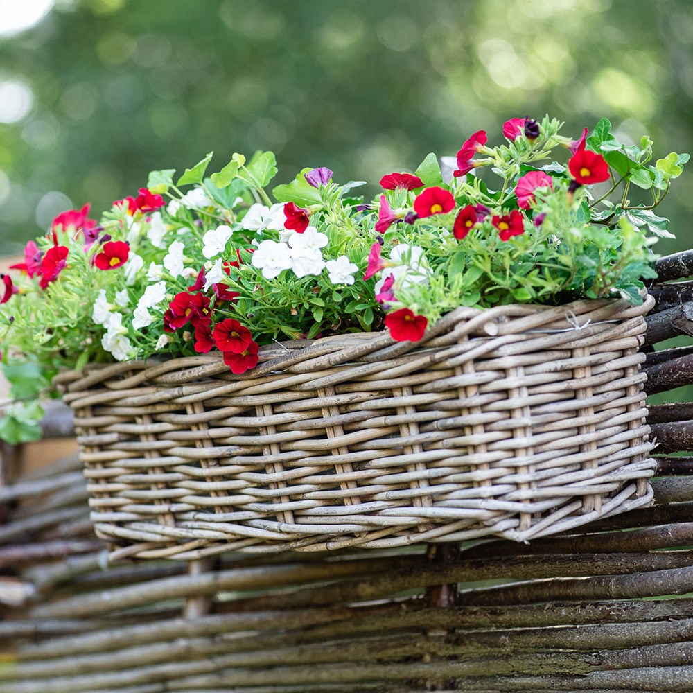 Classic rattan balcony planter