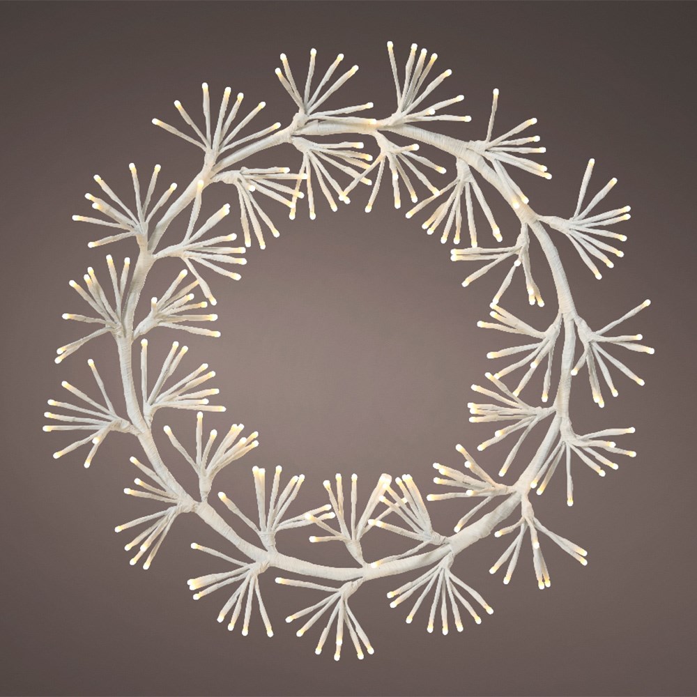 Indoor/outdoor light up wreath - warm white
