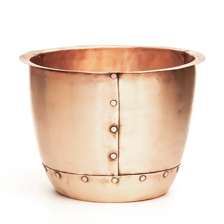 Riveted copper pot